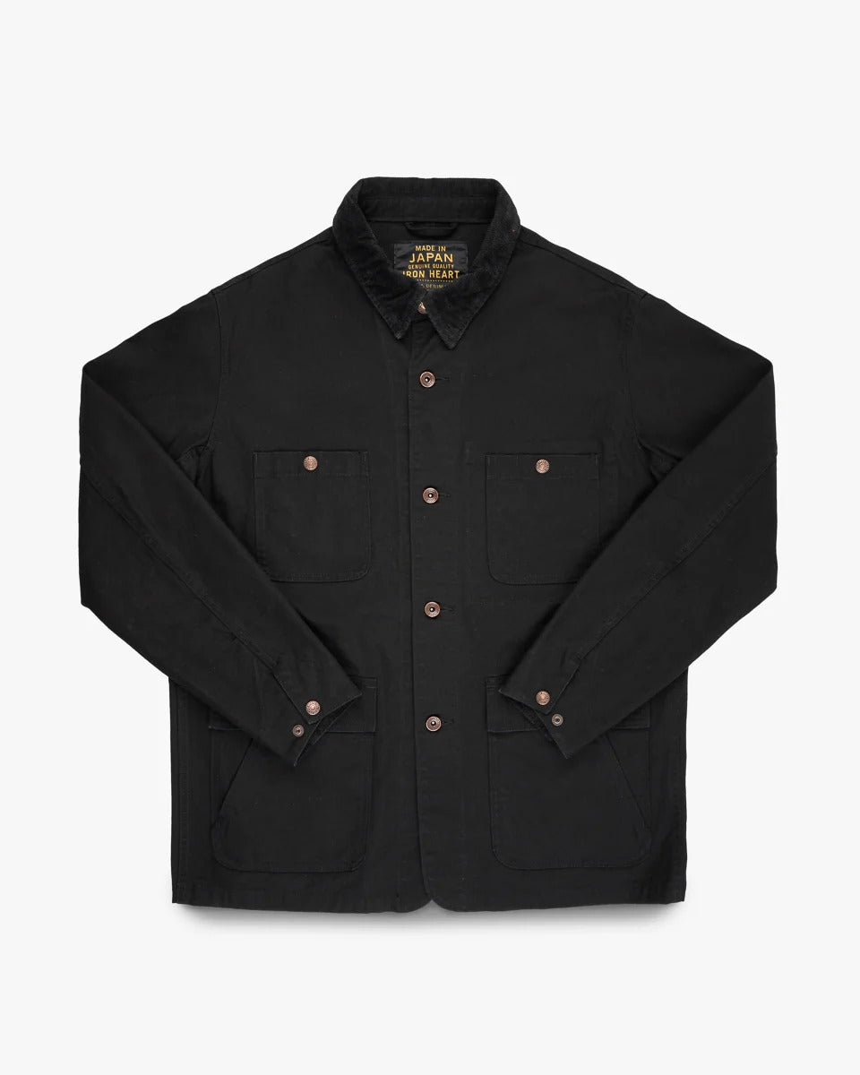 IHJ-148-BLK 10OZ KURASHIKIZOME® ORGANIC COTTON DUCK CHORE JACKET - BLACK