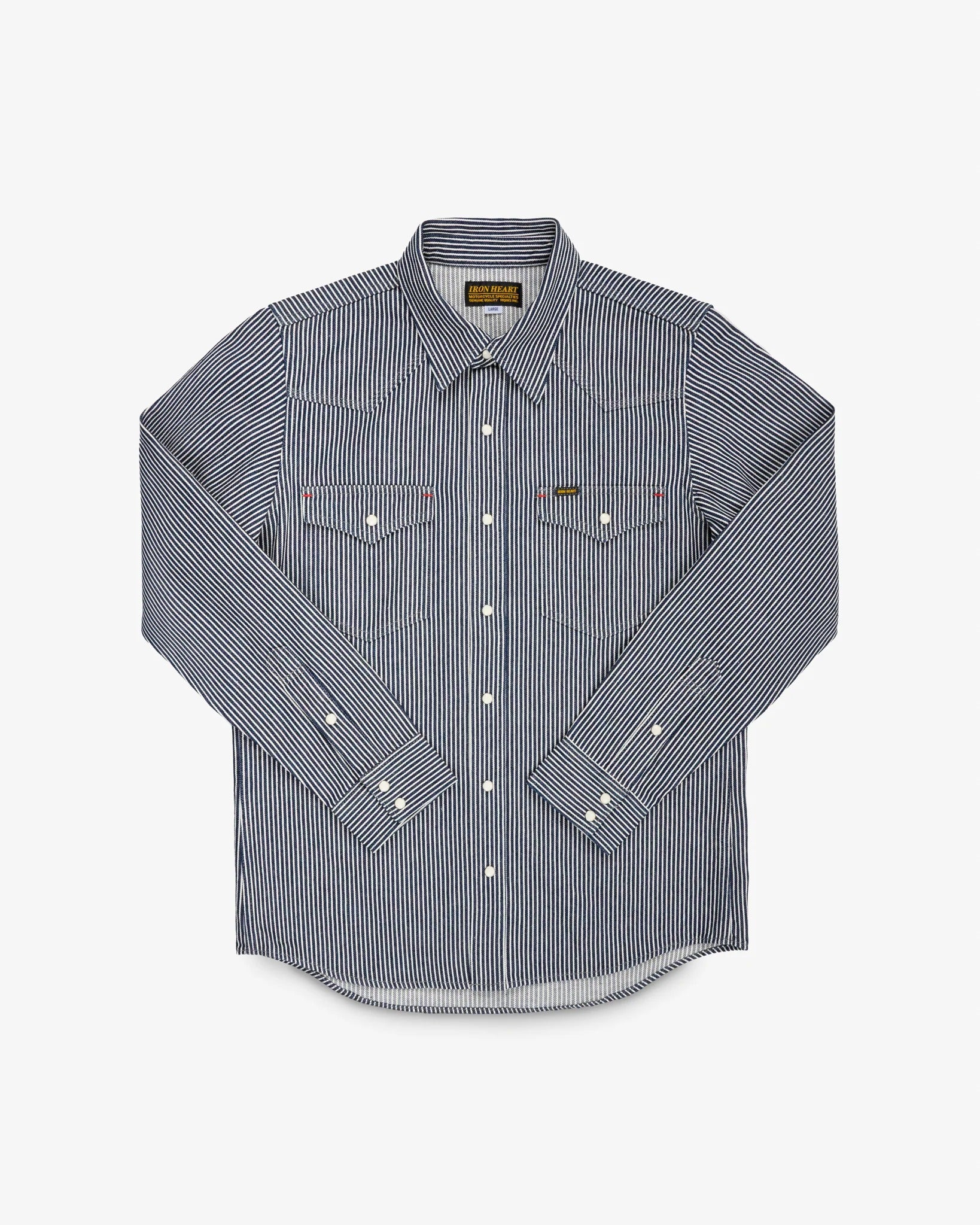 IHSH-07 12oz Hickory Stripe Western Shirt - INDIGO