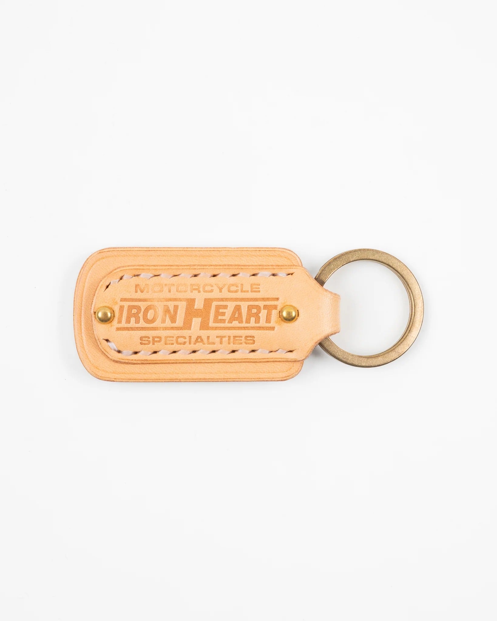IHG-067 Buttero Leather Key Ring w/Embossed Iron Heart Logo - NATURAL
