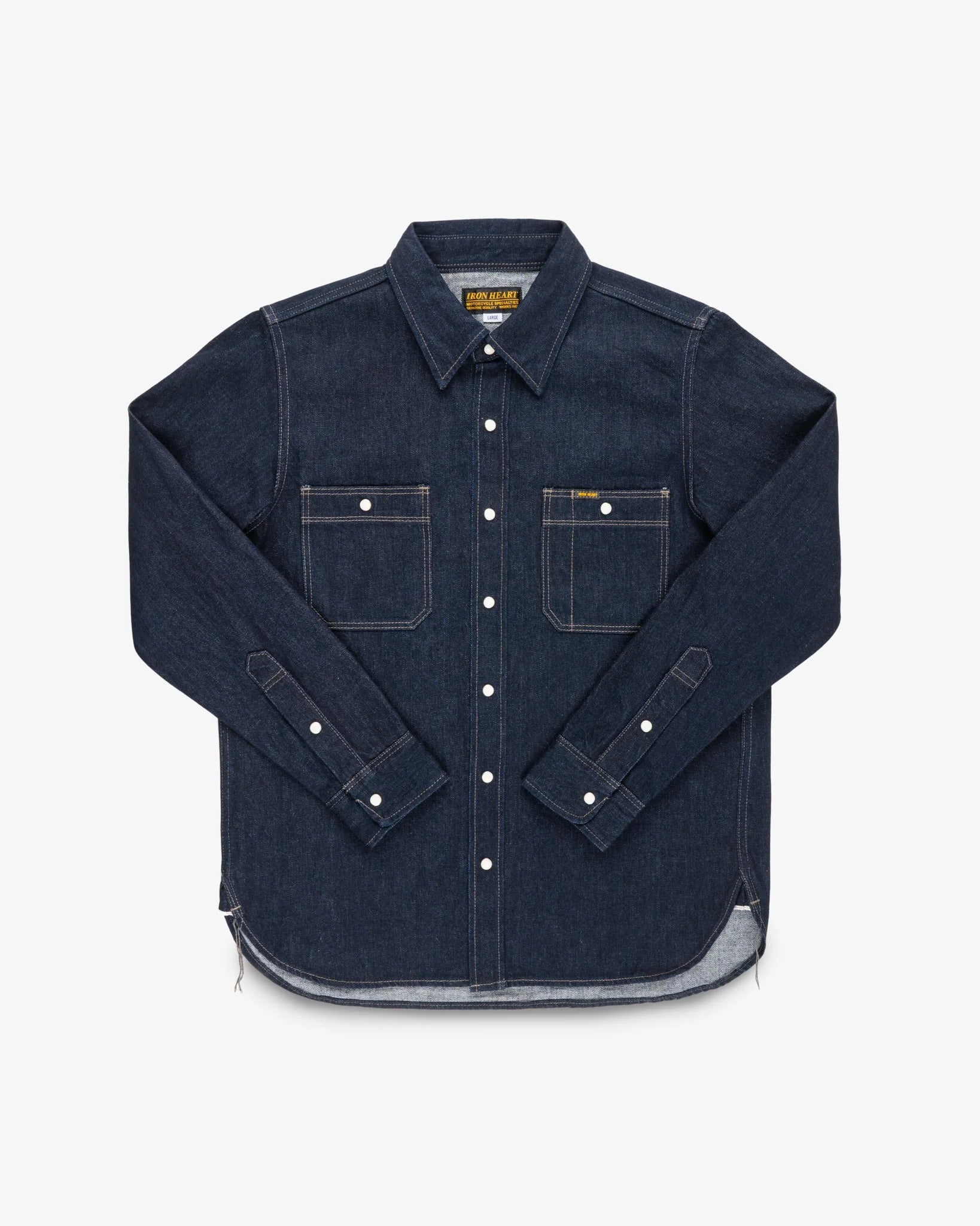IHSH-326-IND 12OZ SELVEDGE DENIM WORK SHIRT WITH SNAPS - INDIGO