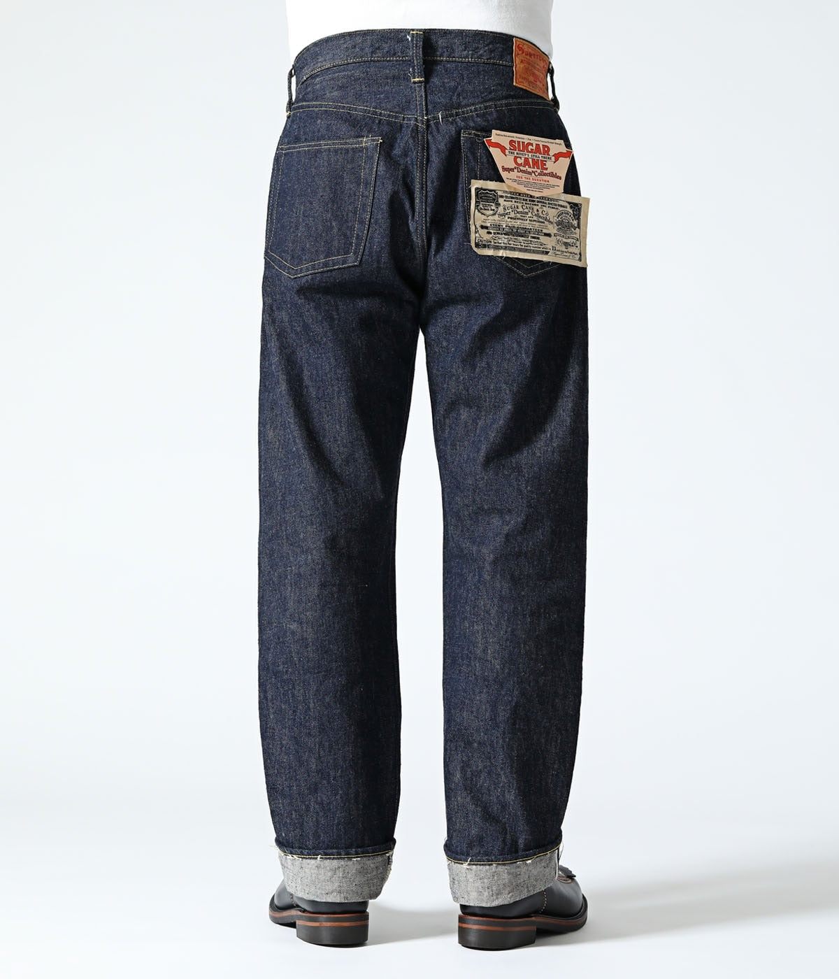 SC49001 SUGAR CANE Super “Denim” Collectibles #01 14oz. BLUE DENIM WAIST OVERALLS “S1945” MODEL - INDIGO