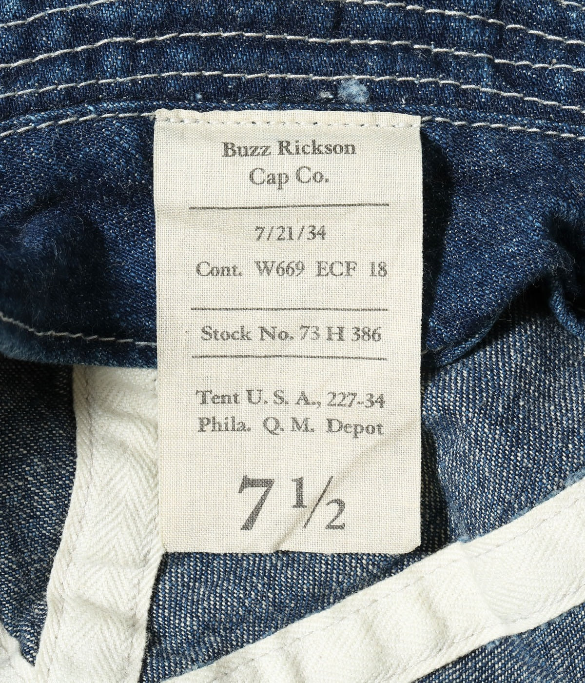 BR02850 HAT WORKING, DENIM VINTAGE WASHED STENCIL - INDIGO