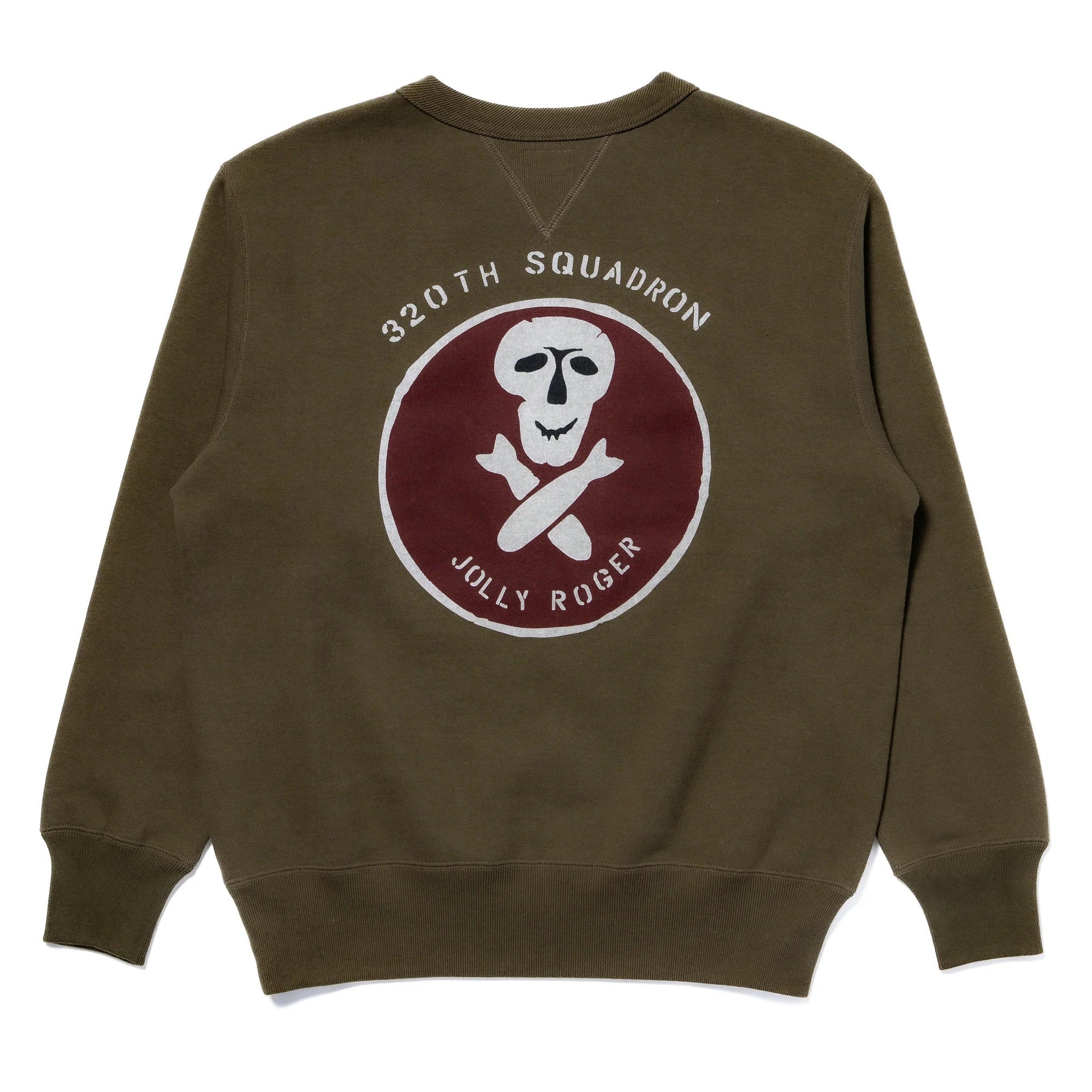 MC25120 MILITARY PRINT SWEATSHIRT / JOLLY ROGER - OLIVE