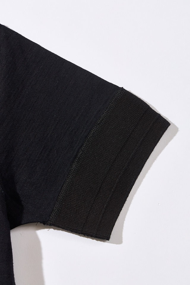 SS-5396-IDBK Ribbed Cuff Pocket T-shirt - INDIGO BLACK