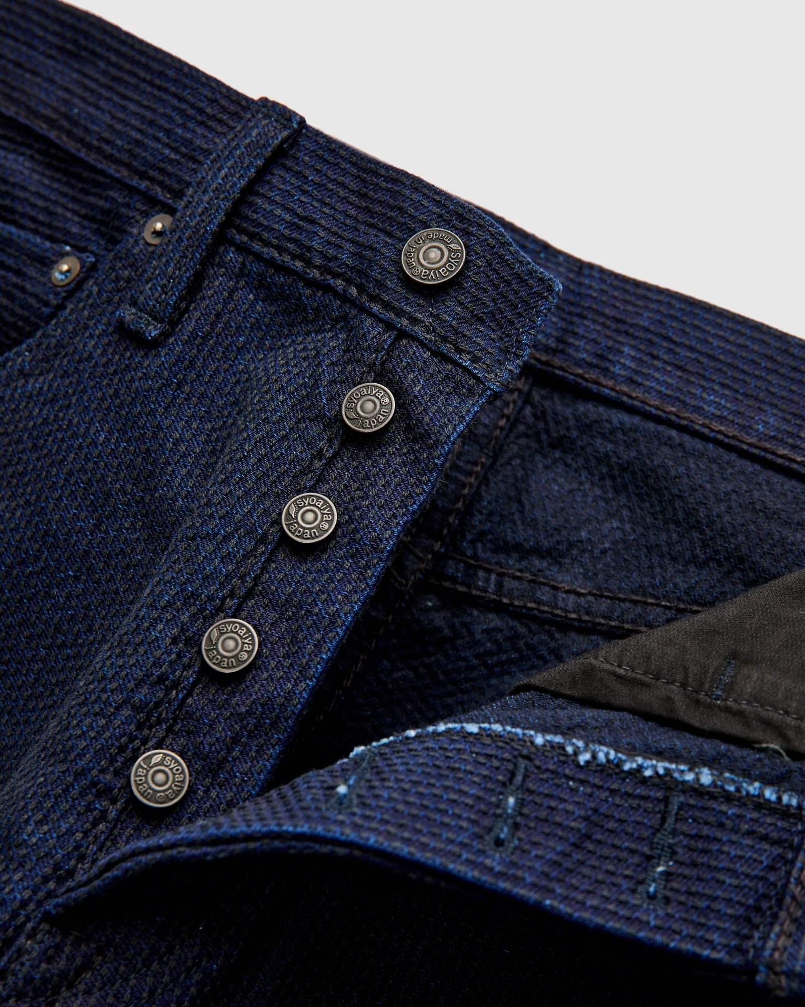 1178-ID Sashiko Regular Fit - INDIGO X BLACK
