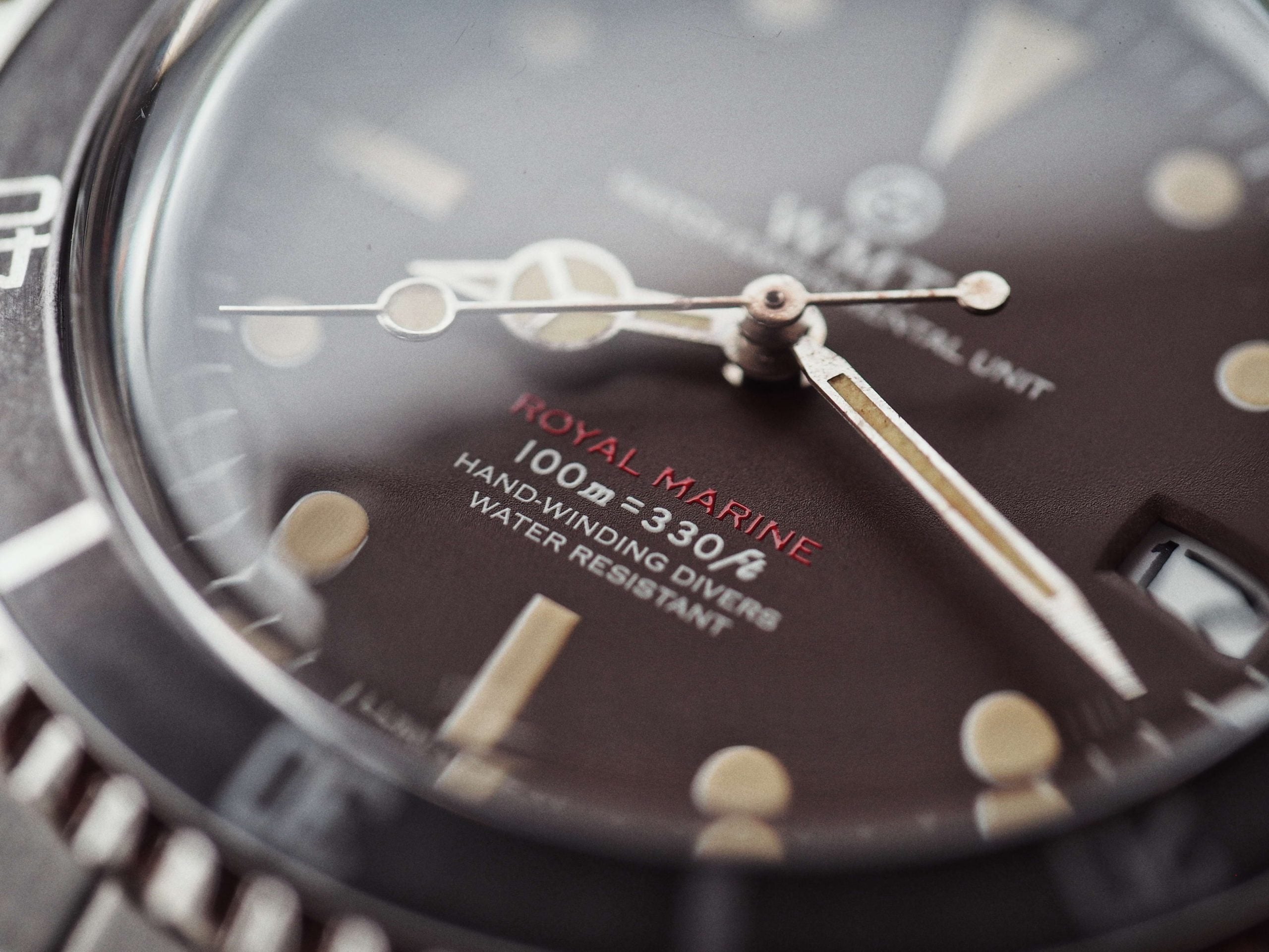 ROYAL MARINE - ( TROPICAL BROWN ) METAL BAND + ITALIAN LEATHER STRAP AGED EDITION