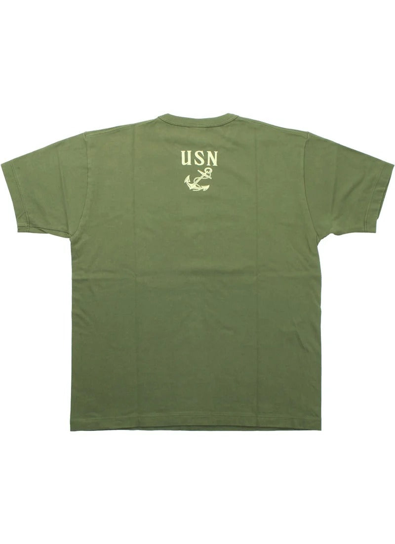 BR79573 GOVERNMENT ISSUE T-SHIRT U.S. NAVAL TRAINING SCHOOL - OLIVE