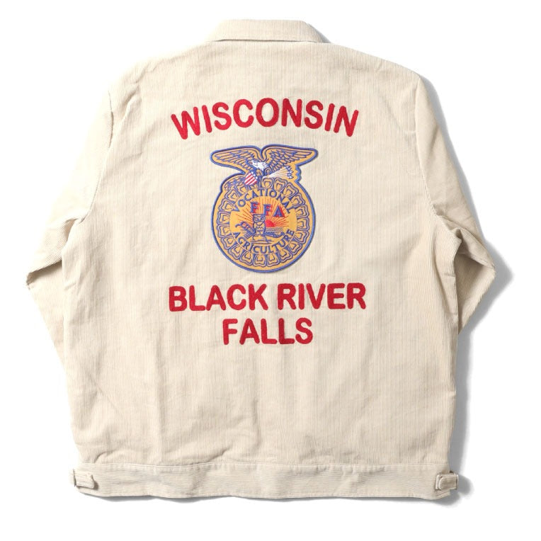 51448 CORDUROY EMBROIDERY JACKET (FFA) - NATURAL