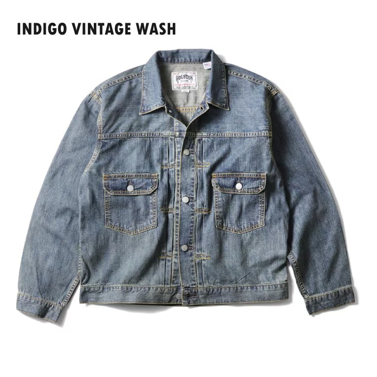 51584 US COTTON TYPE2 DENIM SHIRT JACKET - INDIGO VINTAGE WASH