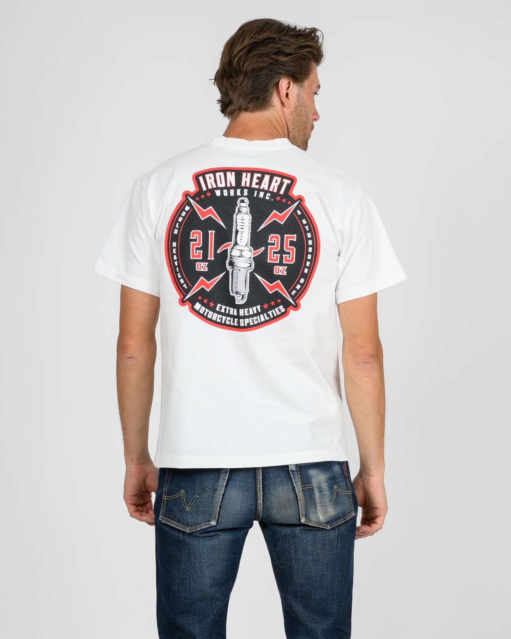 IHT-2503 7.5oz Printed Loopwheel Crew Neck T-Shirt - WHITE