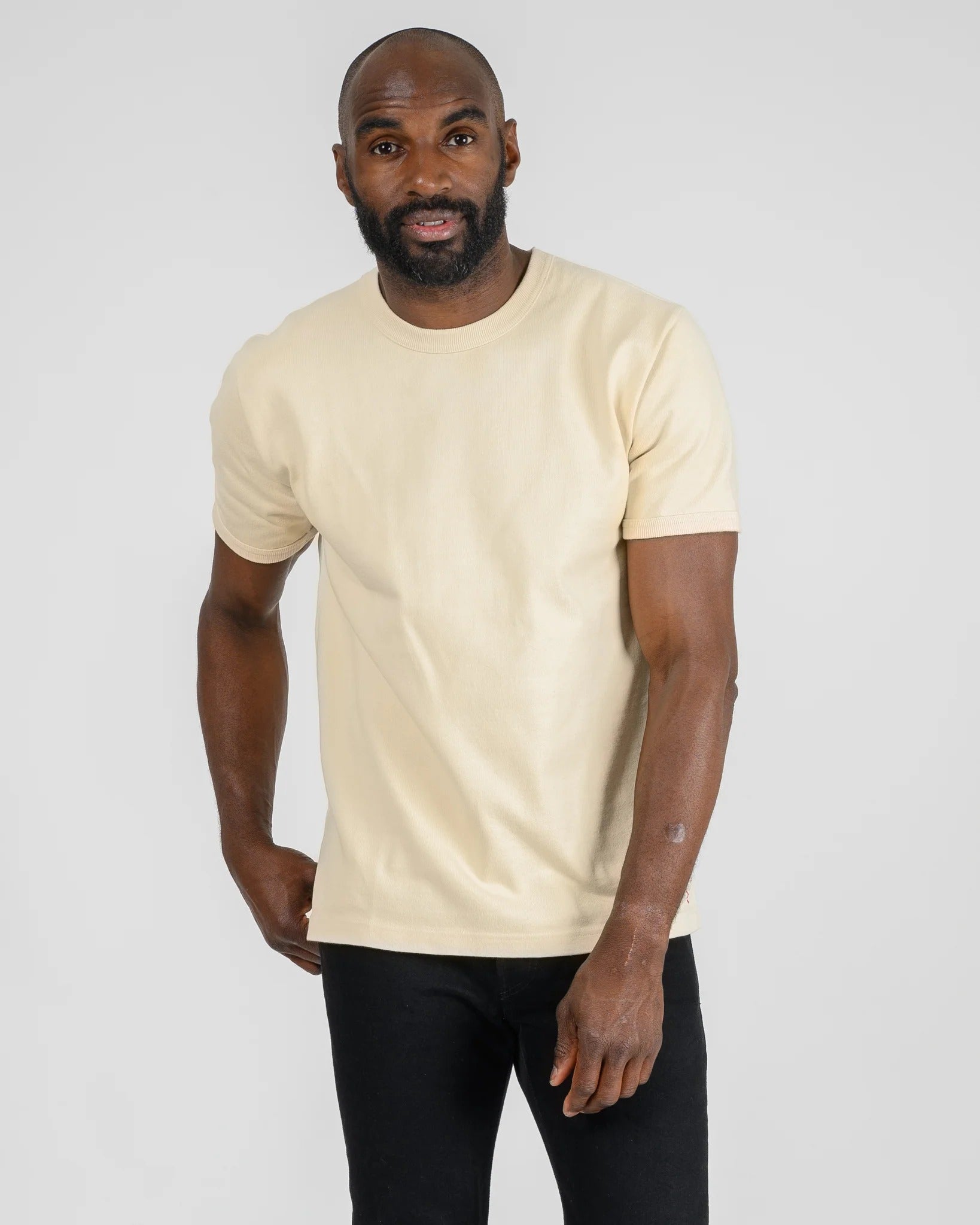 IHT-1600 11oz Cotton Knit Crew Neck T-Shirt - CREAM