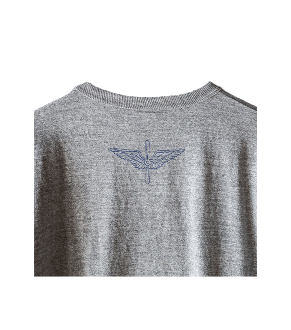 BR79559 SLUB YARN T-SHIRT U.S. ARMY AIR FORCES - H.GRAY