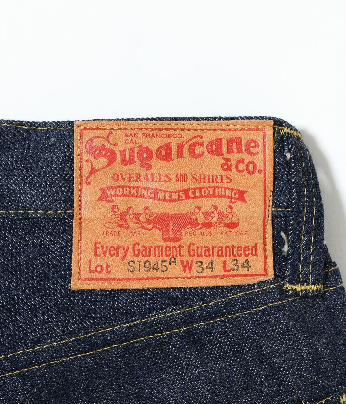 SC49001 SUGAR CANE Super “Denim” Collectibles #01 14oz. BLUE DENIM WAIST OVERALLS “S1945” MODEL - INDIGO