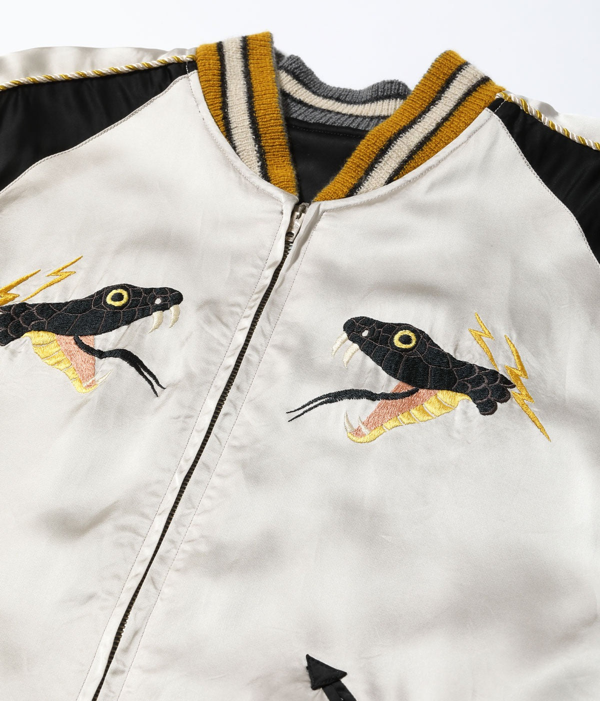 TT15808-190 Acetate Souvenir Jacket TOYO ENTERPRISE 60th Anniversary Special Edition “BLACK SNAKE” × “RED SNAKE” - BLACK/RED