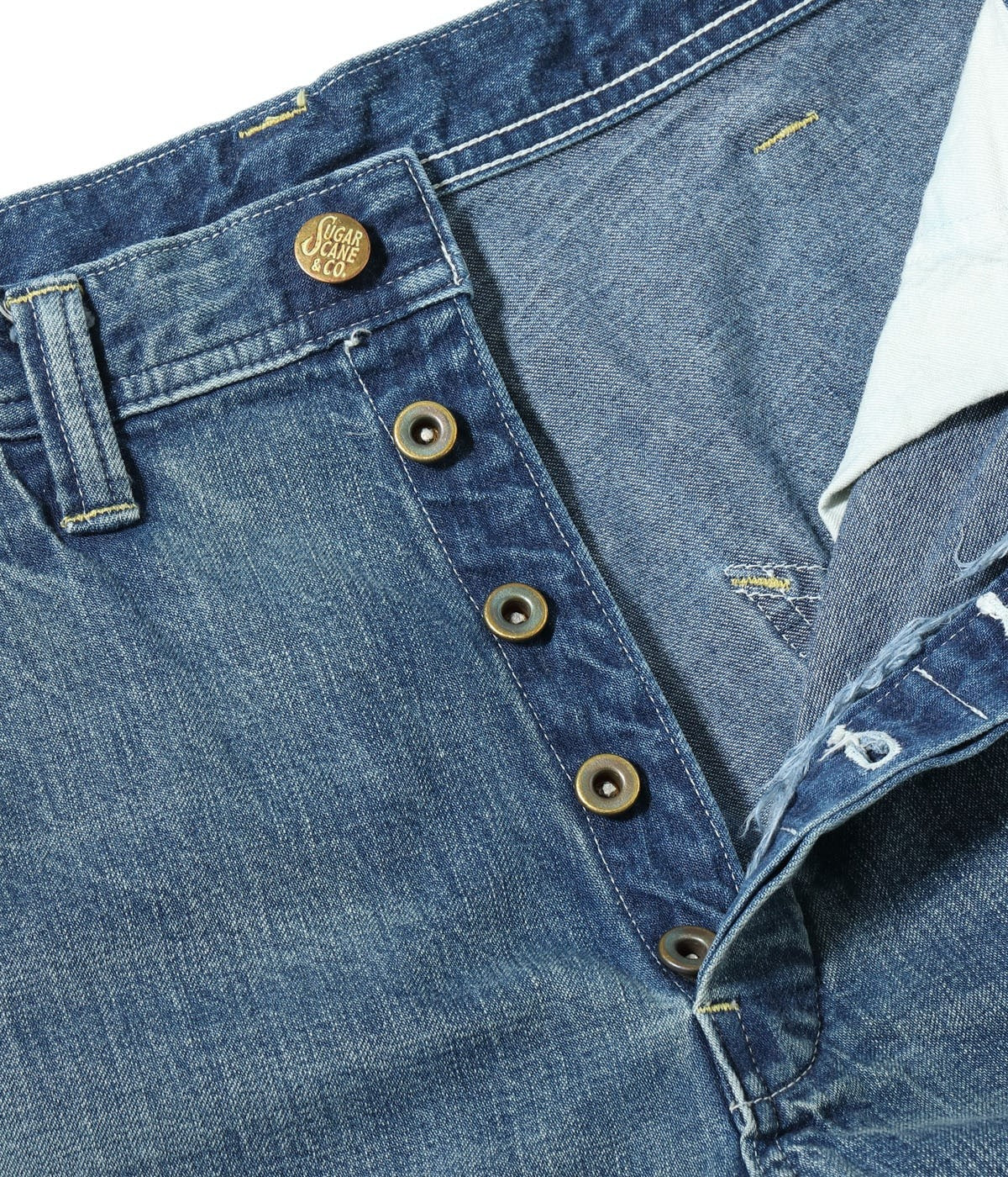 SC42549 11oz. BLUE DENIM WORK PANTS AGED MODEL - INDIGO