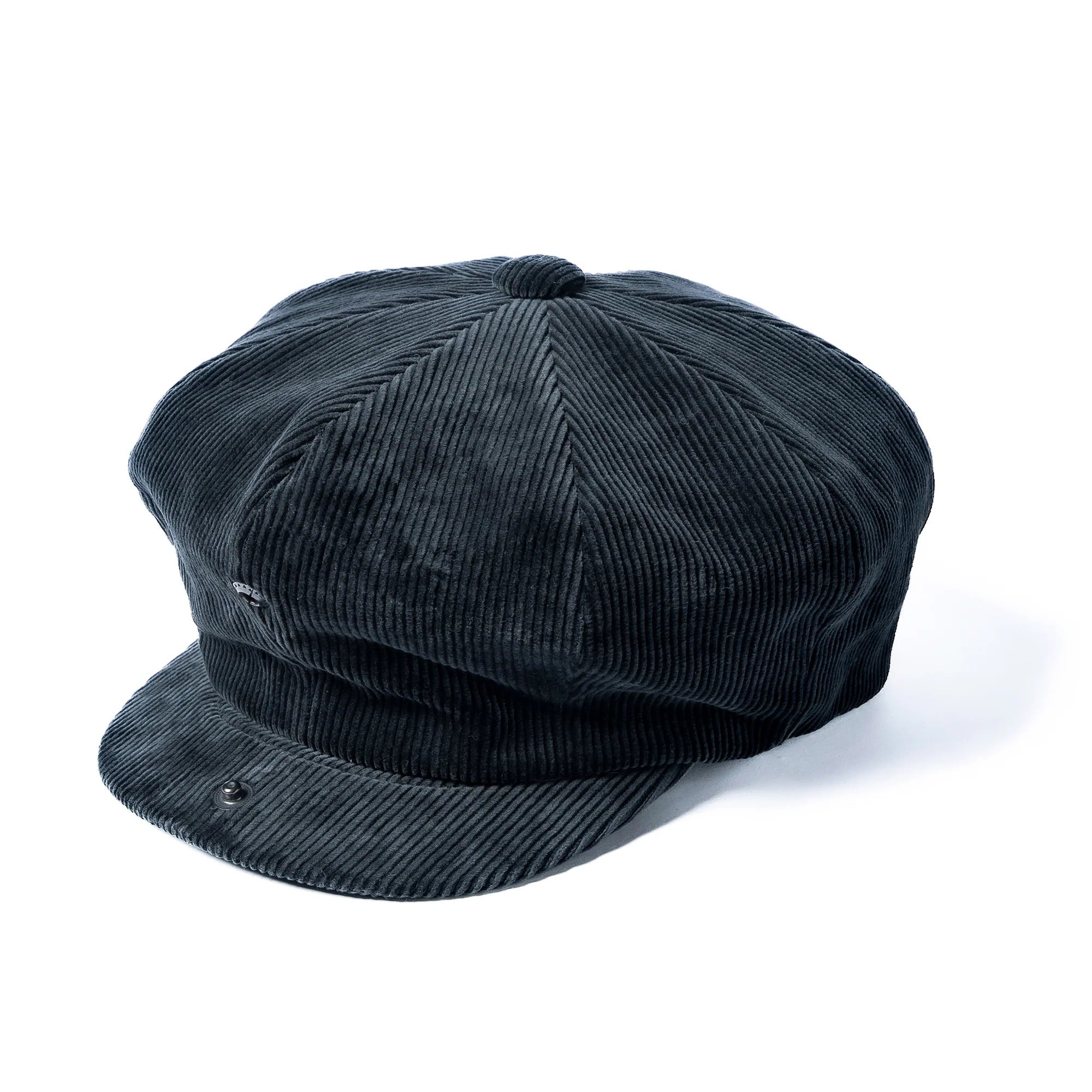 MA25106 DOUBLE DIAMOND CORDUROY NEWSBOY CAP - CHARCOAL