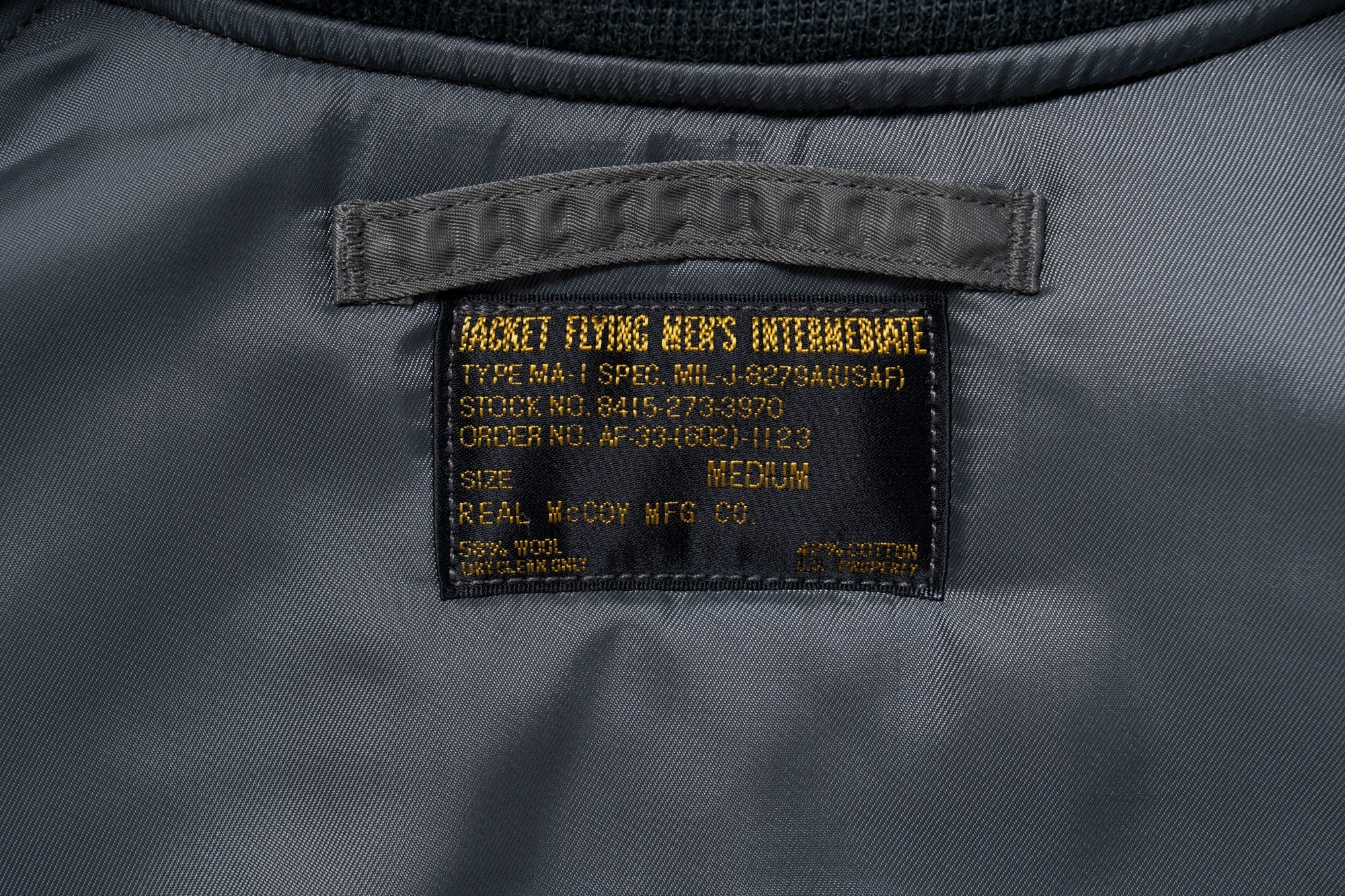 MJ25113 TYPE MA-1 REAL McCOY MFG. CO. / DECAL - SAGE GREEN