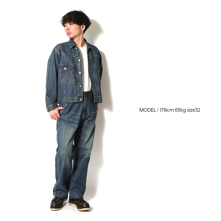 10175 US COTTON DENIM PAINTER PANTS - INDIGO VINTAGE WASH