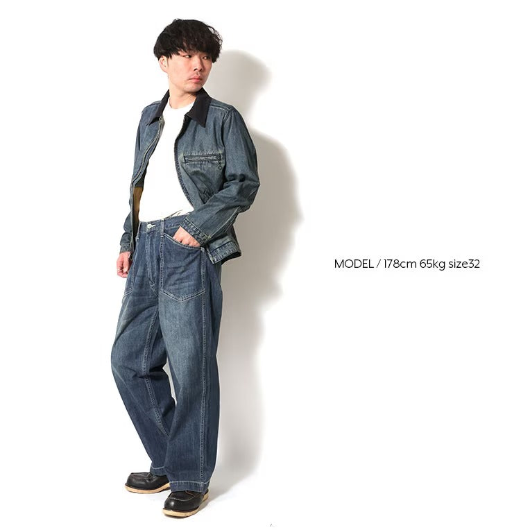 10168 US Cotton M-35 Denim Trousers - INDIGO VINTAGE WASH