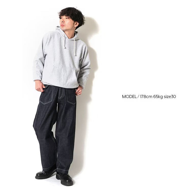 10168 US Cotton M-35 Denim Trousers - INDIGO ONE WASH