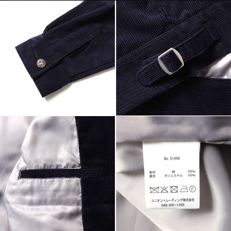 51448 CORDUROY EMBROIDERY JACKET (FFA) - NAVY