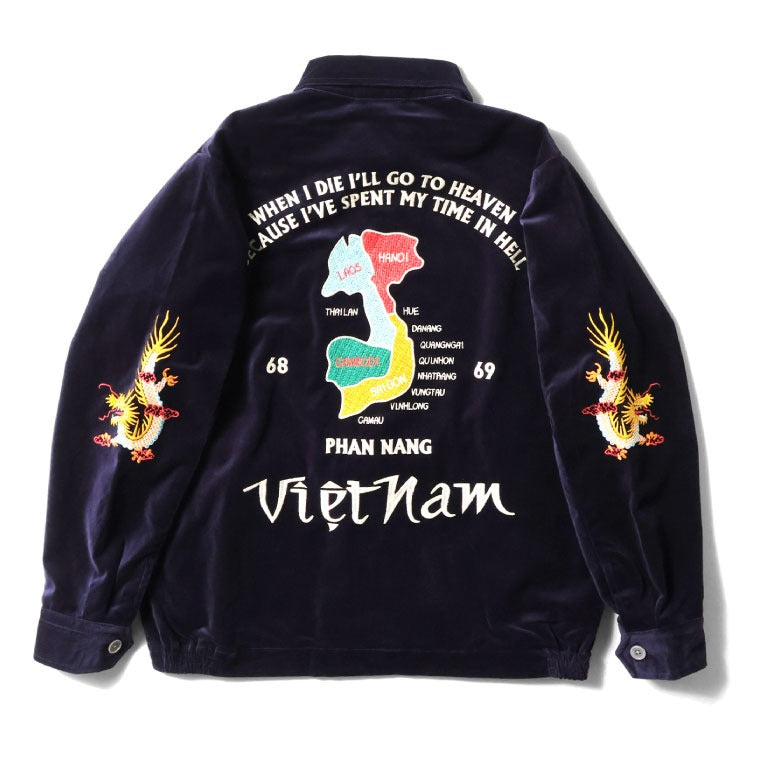 51508 COTTON VELVETEEN VIETNAM JACKET (MAP) - NAVY