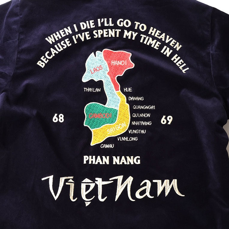 51508 COTTON VELVETEEN VIETNAM JACKET (MAP) - NAVY