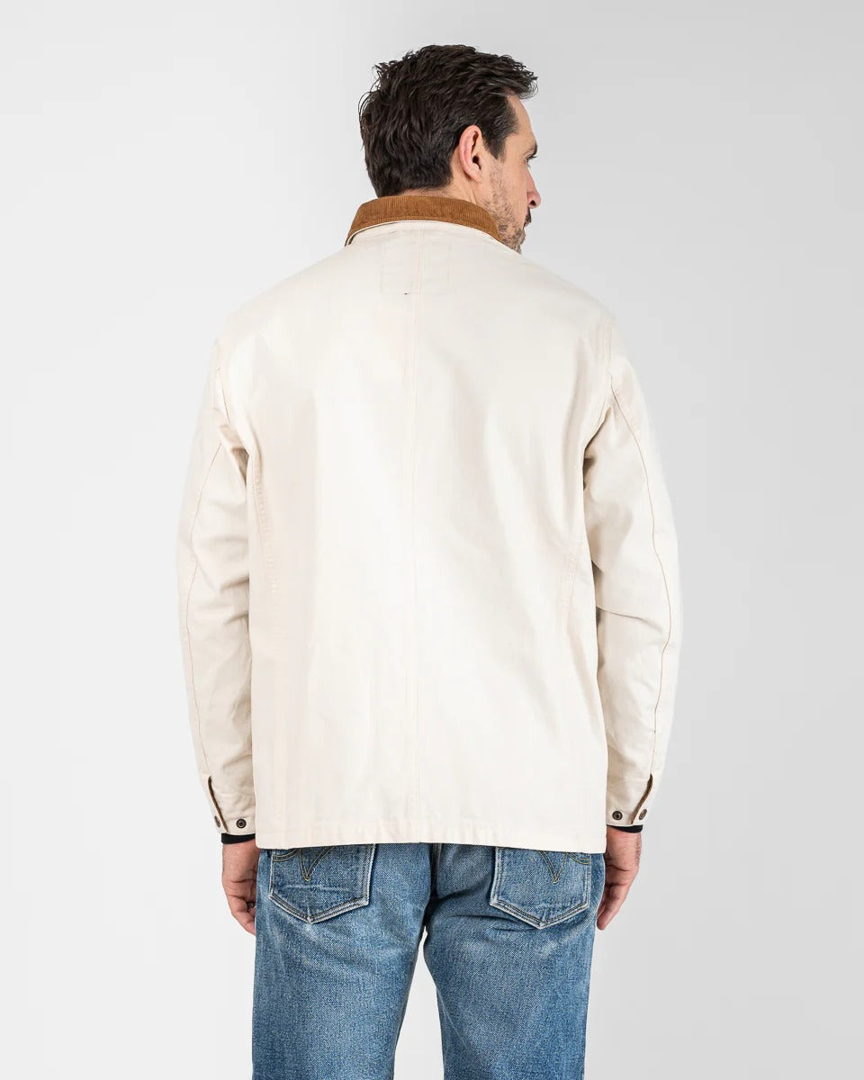 IHJ-148-IVO 10OZ KURASHIKIZOME® ORGANIC COTTON DUCK CHORE JACKET - IVORY