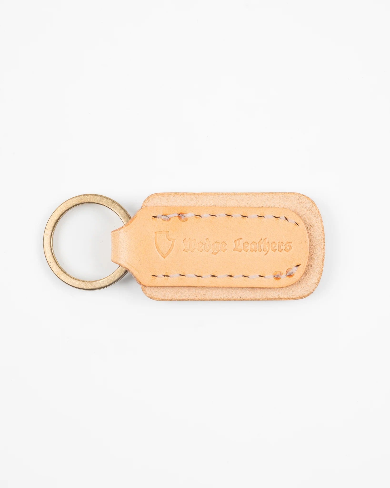 IHG-067 Buttero Leather Key Ring w/Embossed Iron Heart Logo - NATURAL