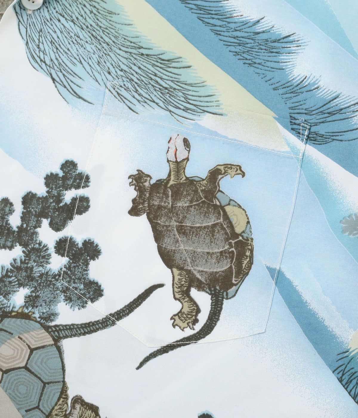 SS39461 SUN SURF × Katsushika Hokusai SPECIAL EDITION "Turtle" - WHITE