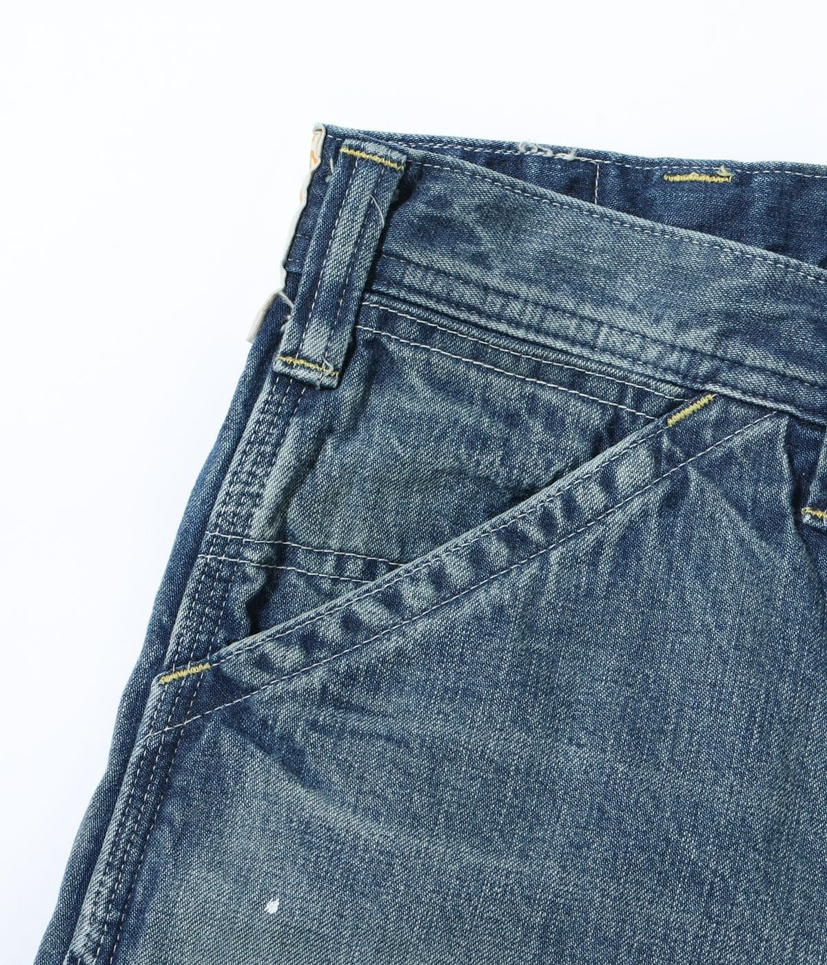 SC42549 11oz. BLUE DENIM WORK PANTS AGED MODEL - INDIGO