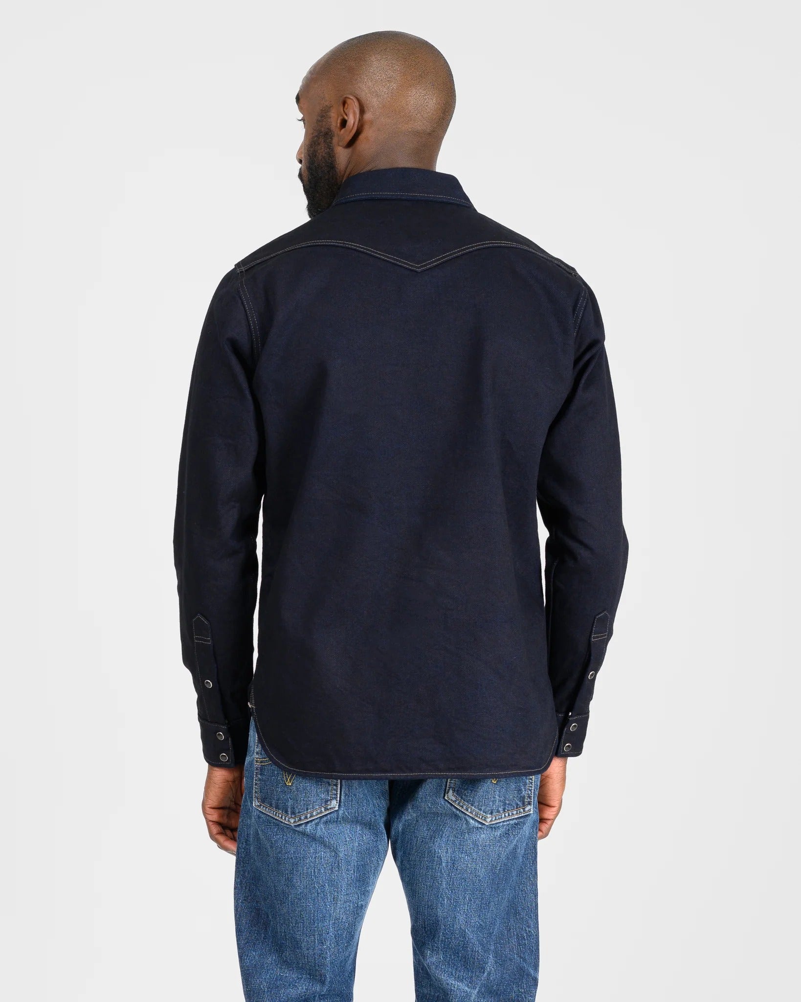 IHSH-295 14oz Selvedge Denim Western Shirt - INDIGO