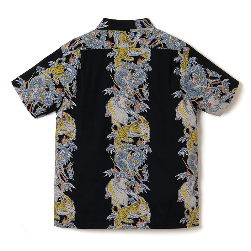 5721 Tornado Pig Aloha Shirt - BLACK