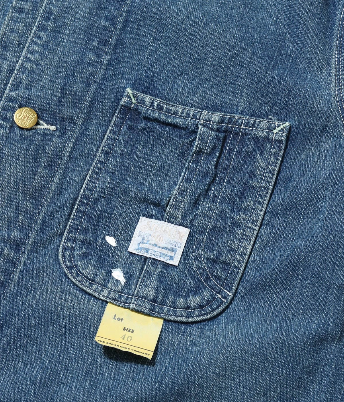 SC15708 11oz. BLUE DENIM WORK COAT AGED MODEL - INDIGO