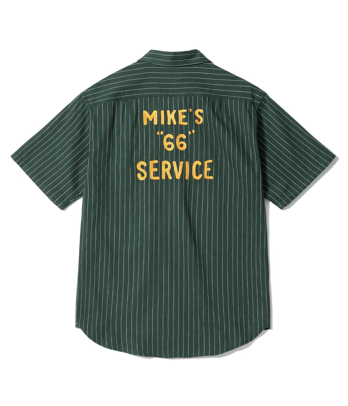 SC39528 COKE STRIPE WORK SHIRT WITH CHAIN EMBROIDERED - GREEN
