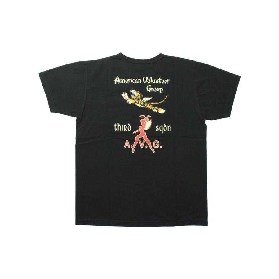 BR79581 S/S POCKET T-SHIRT 3rd SQ AMERICAN VOLUNTEER GROUP - BLACK