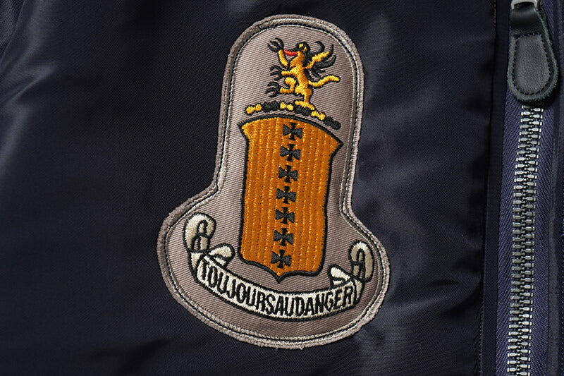 BR15744 Type B-15C (MOD.) "AFBLUE B. RICKSON & SONS. INC. 34th BOMB.SQ. THUNDERBIRDS" - NAVY