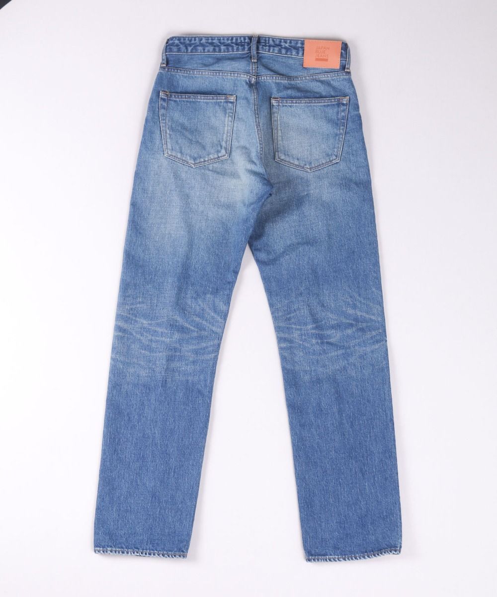 J404(M01) 12.5oz Africa Cotton Straight Selvedge Jeans (Aging Wash) - Mid Indigo