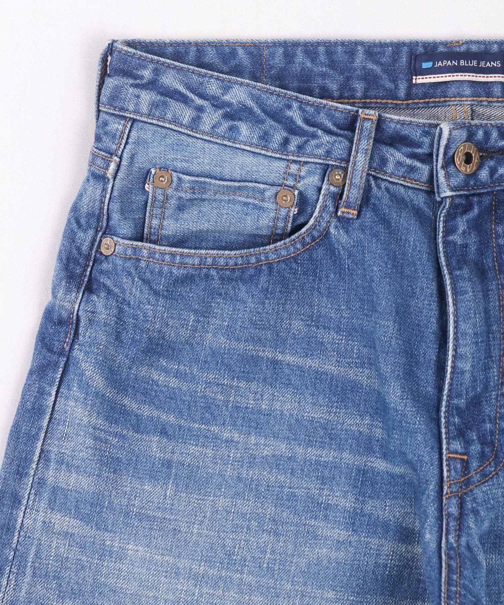 J404(M01) 12.5oz Africa Cotton Straight Selvedge Jeans (Aging Wash) - Mid Indigo