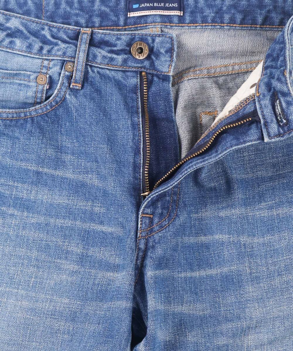 J404(M01) 12.5oz Africa Cotton Straight Selvedge Jeans (Aging Wash) - Mid Indigo