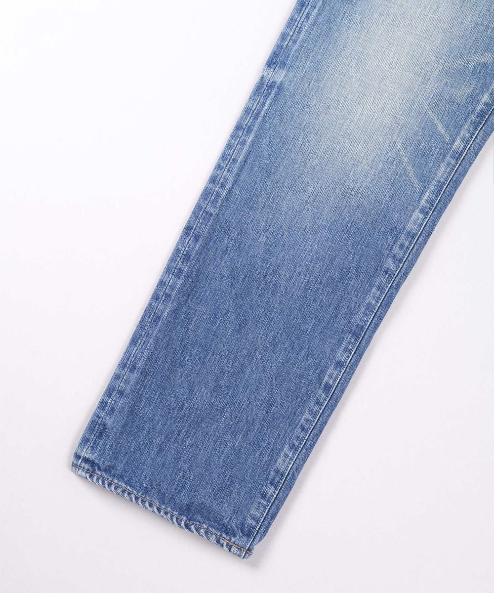 J404(M01) 12.5oz Africa Cotton Straight Selvedge Jeans (Aging Wash) - Mid Indigo