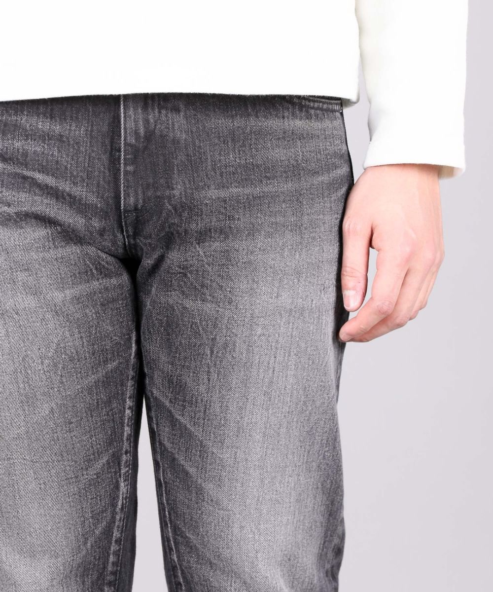 J314 14oz Black Straight Selvedge Jeans (Aging Wash) - GRAY