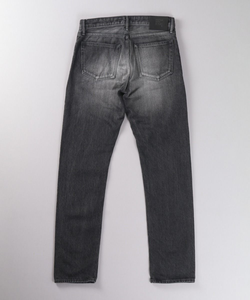 J314 14oz Black Straight Selvedge Jeans (Aging Wash) - GRAY