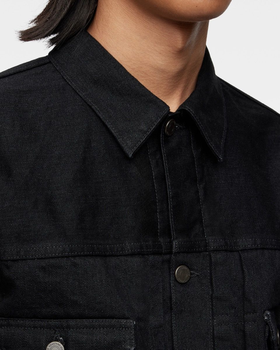 MMGJ11025S #002 CLASSIC DENIM JACKET 15.7oz - BLACK