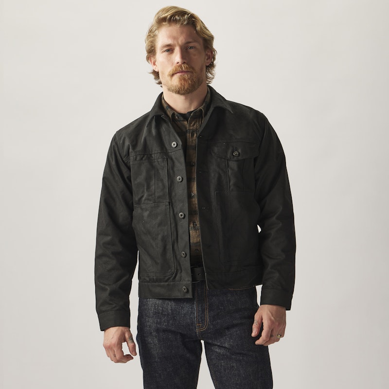 TIN CLOTH SHORT LINED CRUISER JACKET - BLACK