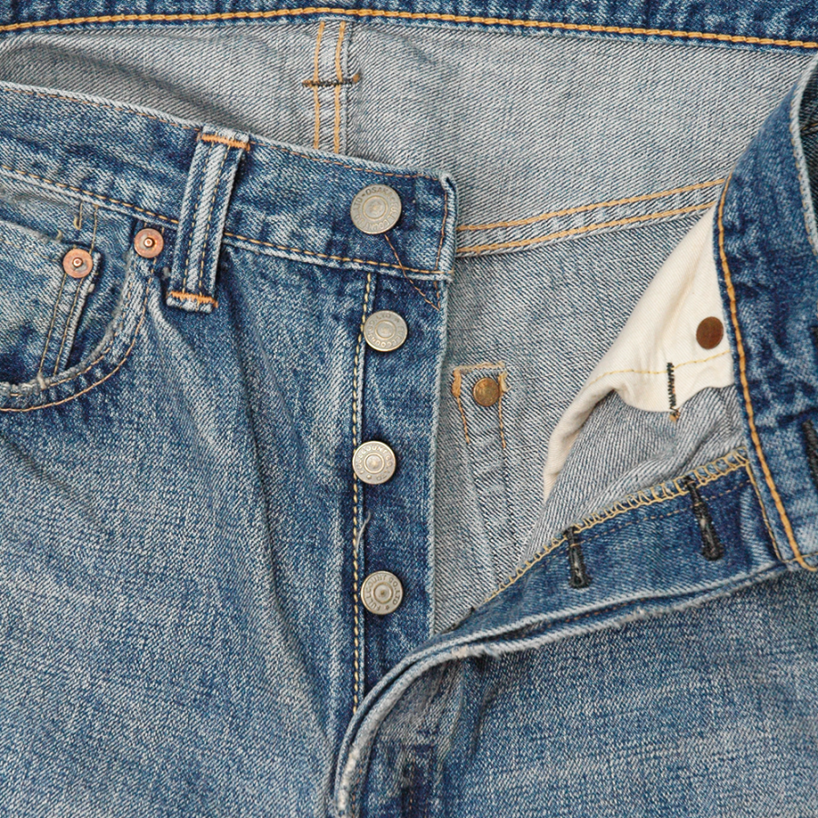 0105HA WIDE DENIM DARTFORD WITH PATCH - INDIGO BLUE