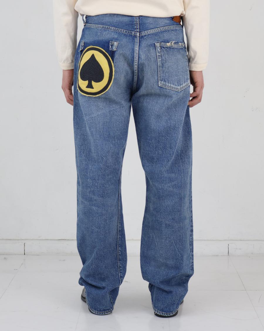0105HA WIDE DENIM DARTFORD WITH PATCH - INDIGO BLUE