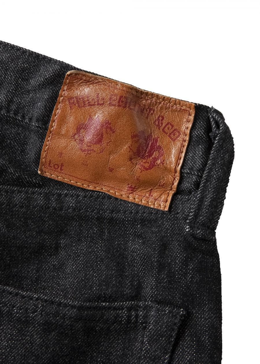 1101BK Srtaight Black Selvedge Denim - Black