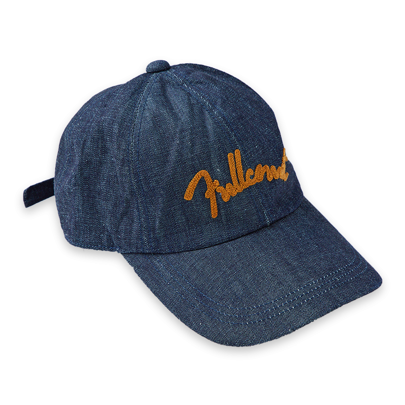 6007 CHAIN EMBROIDERY DENIM CAP - INDIGO BLUE