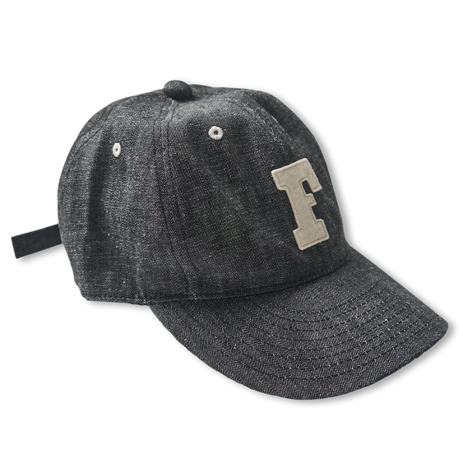 6843 6PANEL DENIM BASEBALL F CAP - BLACK